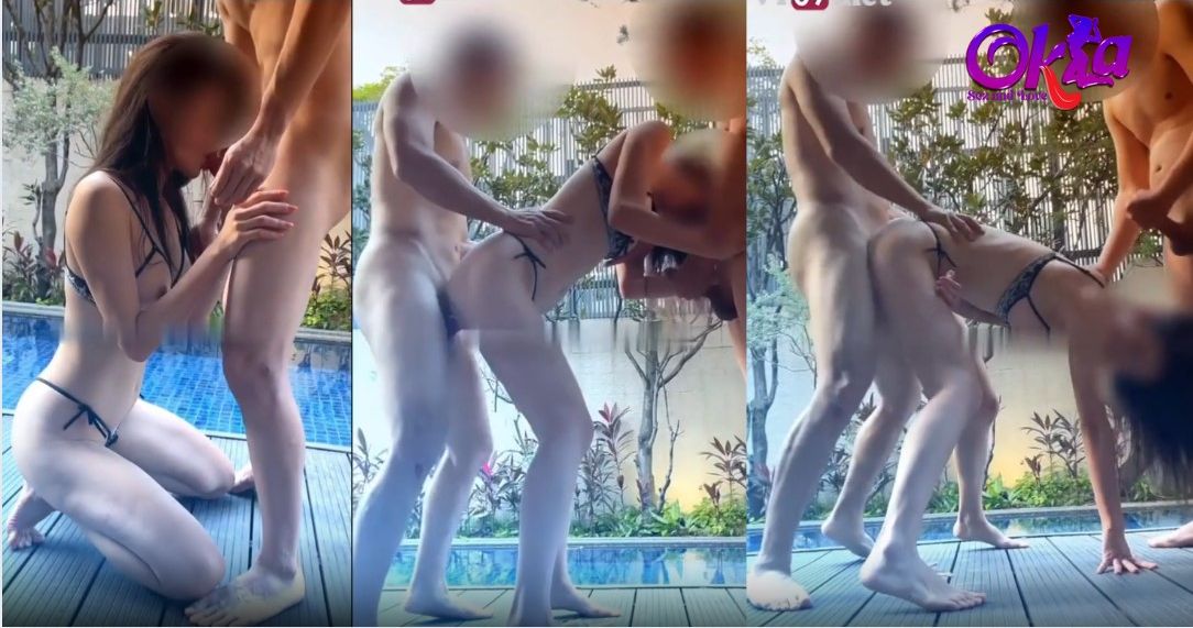 Threesome Địt bé sugar baby tại hồ bơi cho bạn thân cùng chơi